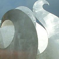 Welle &uuml;ber die Mauer, Werner Reichhold, Hamburg; Stahl, Am S&uuml;dstrand, 1982